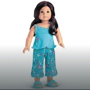 American Girl Doll PJs Pajamas with robe/slippers